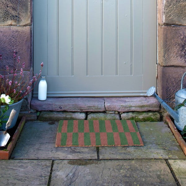 Otirač od kokosovih vlakana 40x60 cm Pink & Green Half Stripes – Artsy Doormats-image-4