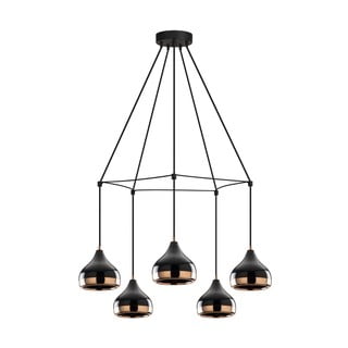 Viseća svjetiljka u crno-bakrenoj boji za 5 žarulja Opviq lights Yildo Web