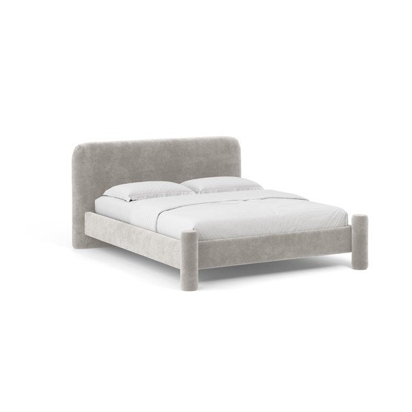 Svijetlo sivi tapecirani bračni krevet s podnicom 160x200 cm Vera – Micadoni 