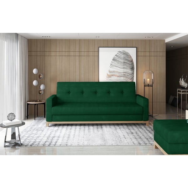 Zelena baršunasti sklopiva/s prostorom za odlaganje sofa 216 cm Selene – ELTAP-image-1