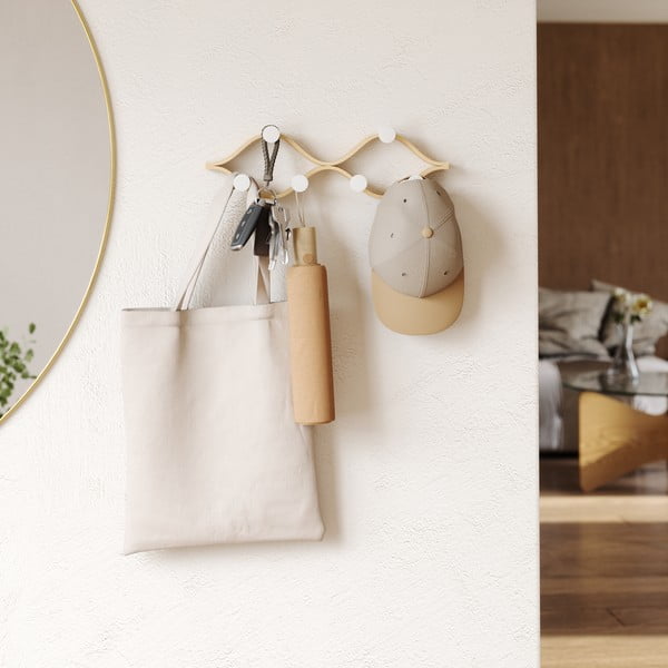 Zidna vješalica od masivnog kaučuka u prirodnoj boji Montage – Umbra-image-1