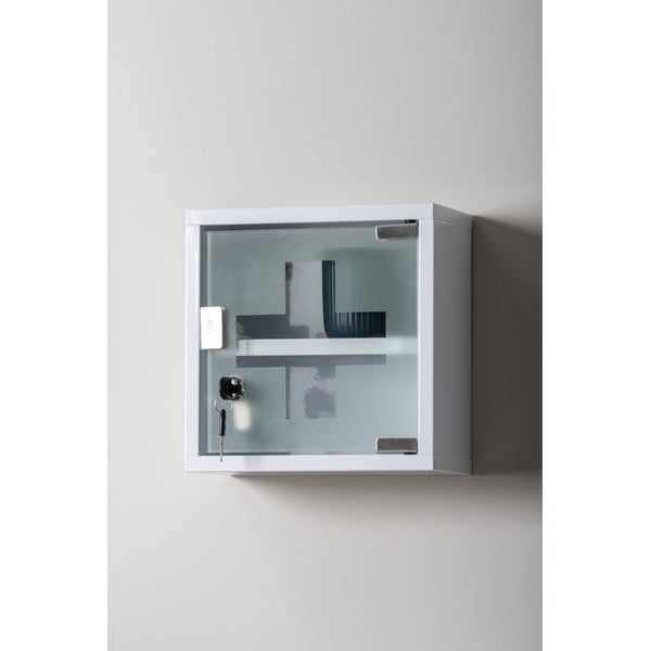 Bijeli metalni zidni kupaonski ormarić 12x25 cm    – PT LIVING-image-1