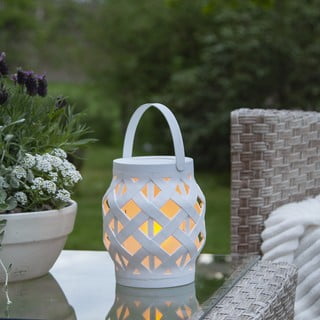 Bijela lampa Star Trading Flame Lantern, visina 16 cm