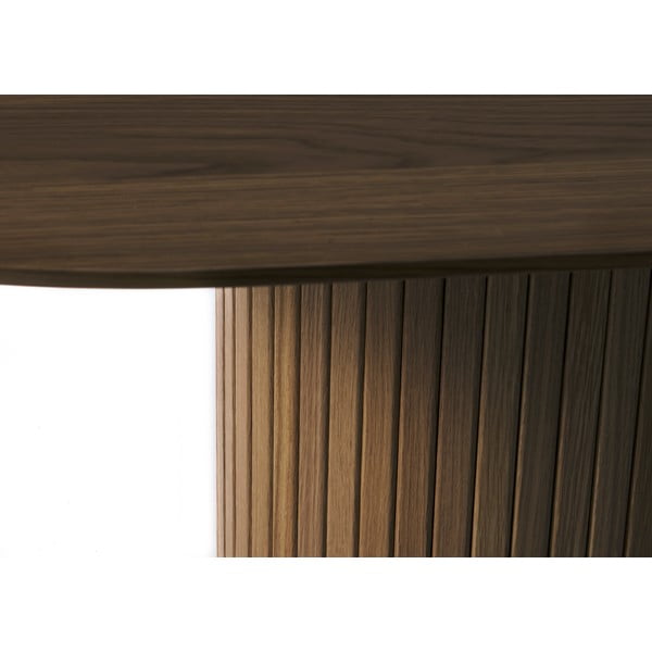 Smeđi blagovaonski stol s pločom stola u dekoru hrasta 95x180 cm Nola – Unique Furniture-image-3