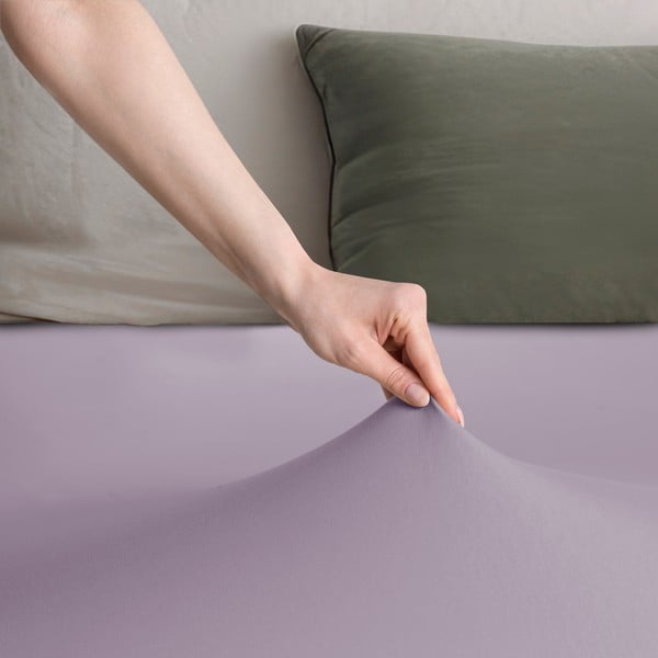 Plahta s gumom od jeseya u boji lavande 200x200 cm Amber – Restilo-image-2