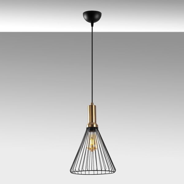 Crna viseća svjetiljka s metalnim sjenilom ø 24 cm Dear – Opviq lights-image-3