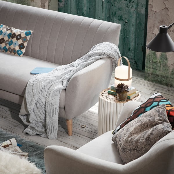 Bijela stolica izrađena od tikovine Kave HomeFilippo, ⌀ 35 cm-image-1