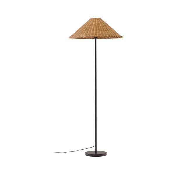 Crna/u prirodnoj boji stojeća svjetiljka sa sjenilom od ratana (visina 154 cm) Urania – Kave Home