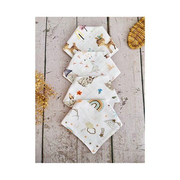 Bijeli podbradak od muslina u setu od 4 kom Mila - Lydia&Co-image-1