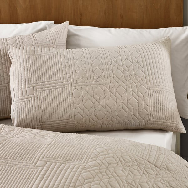 Bež posteljina za bračni krevet/za produženi krevet 230x220 cm Folkstone Geo – Catherine Lansfield-image-2