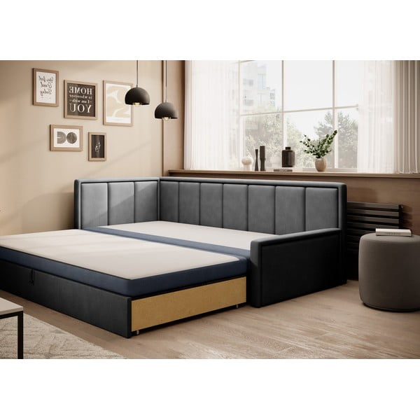 Plava/siva sklopiva/s prostorom za odlaganje sofa od šenila 214 cm Fulgeo – ELTAP-image-2