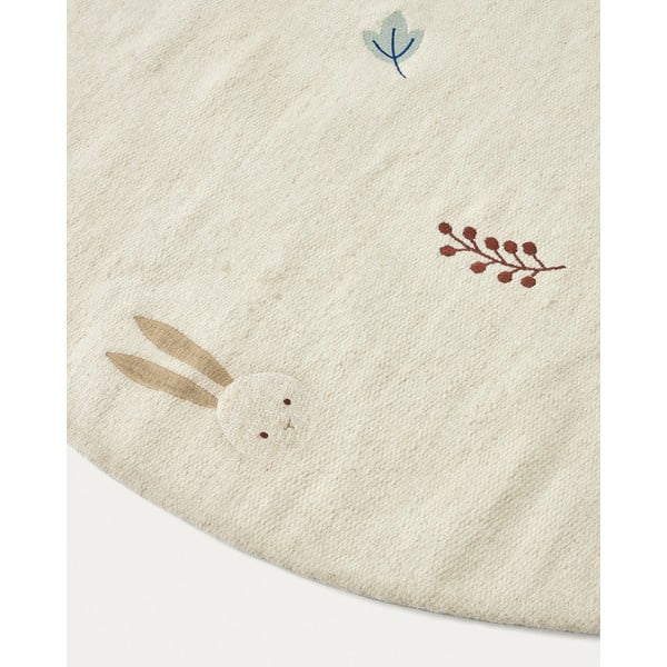 Krem vunen dječji tepih ø 120 cm Yanil – Kave Home-image-4
