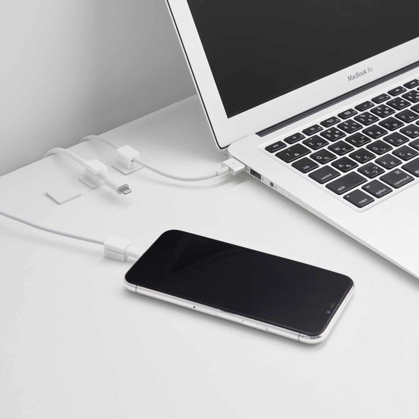 Bijeli metalni uredski organizatori u setu 5 kom za kablove Smart – YAMAZAKI-image-4