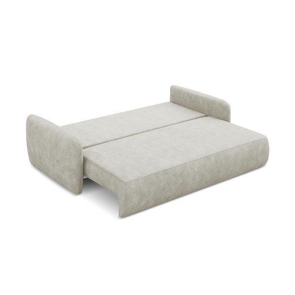 Krem sklopiva/s prostorom za pohranu sofa od šenila 218 cm Lilo – Makamii-image-4