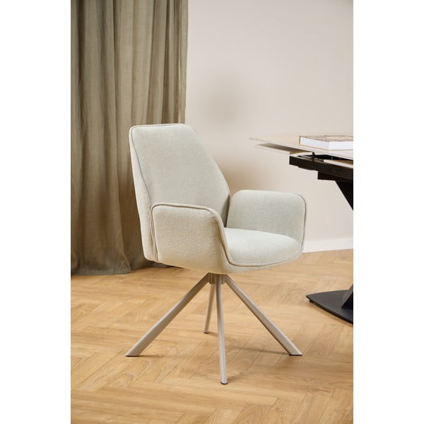 Bež podstavljena blagovaonska stolica s naslonima za ruke Graham – Actona-image-1