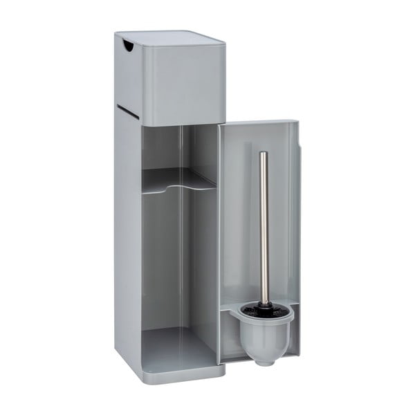 Sivi plastičan držač za WC papir sa četkom Imon – Wenko-image-2
