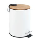 Bijeli koš za smeće s pedalom Wenko Tortona Bamboo,3 l