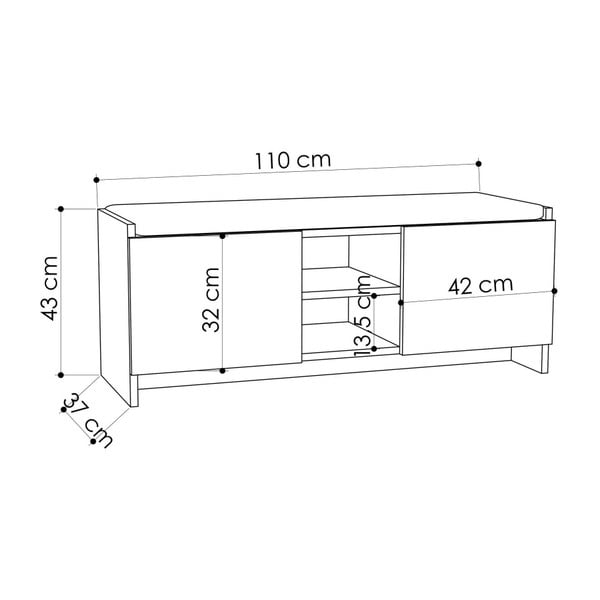 Bijeli ormarić za cipele / klupica Homitis Zulla-image-2