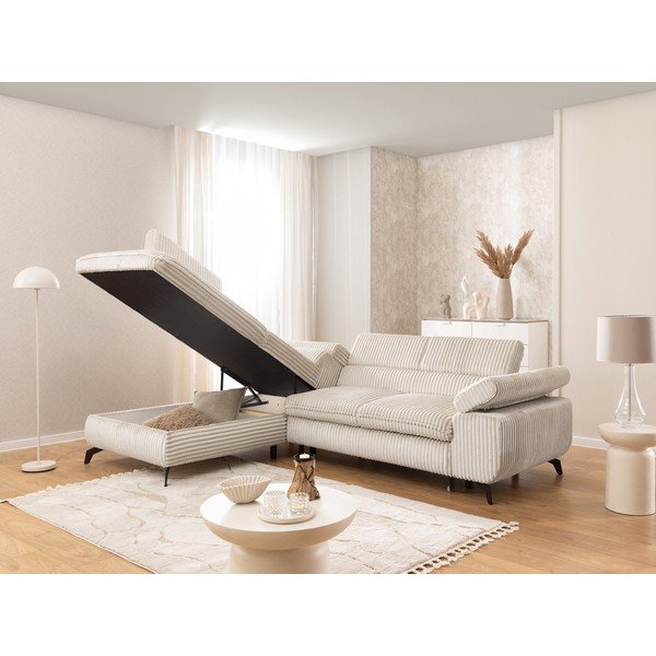 Krem kutna garnitura od samta (s lijevim kutom/u obliku slova L) Marbeya  – Ropez-image-4