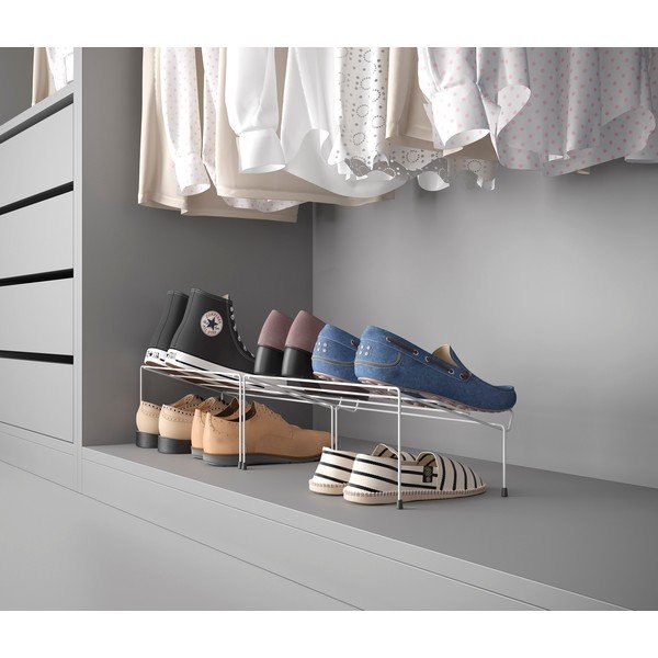 Set od 2 bijela stalka za obuću od nehrđajućeg čelika Metaltex Cipok-image-1