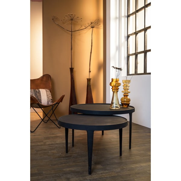 Crni okrugli stolići za kavu u setu 2 kom ø 75 cm Tobias – Light & Living-image-3