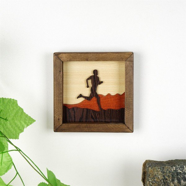 Drvena slika Kate Louise Running Man, 16 x 16 cm-image-1
