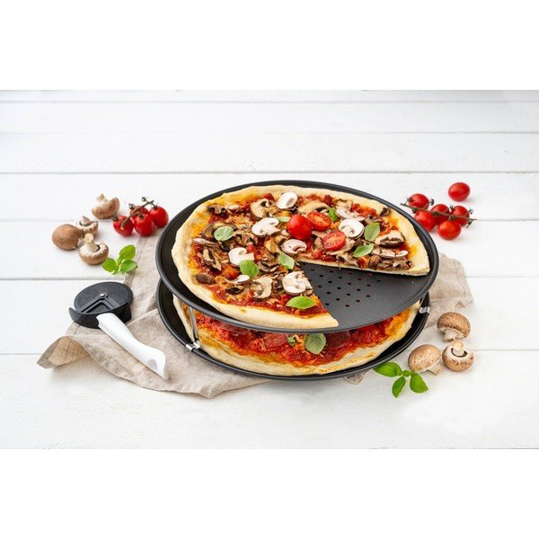 Set od 2 perforiranapekača za pizzu, 3 držača i rezača Zenker Special Countries, ø 32 cm-image-1