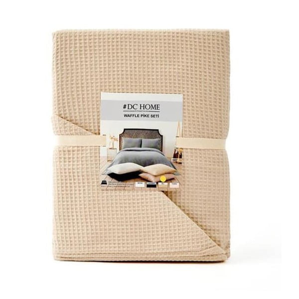 Bež prekrivač 160x220 cm Waffle – Mijolnir-image-2