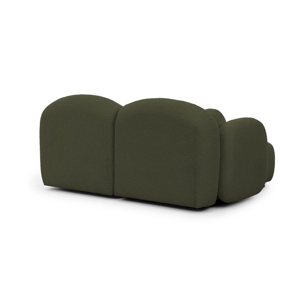 Zelena kutna garnitura od bouclé tkanine (s lijevim kutom/s ležaljkom) Orbit – Ropez-image-3