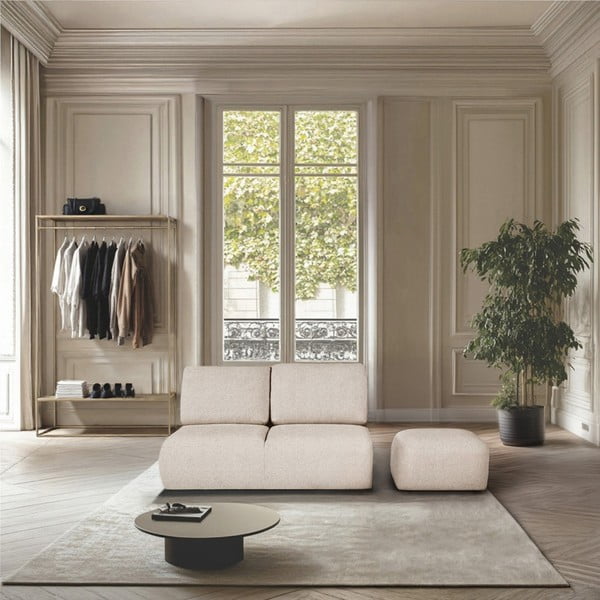 Krem tabure od bouclé tkanine Mirel – Rodier-image-1