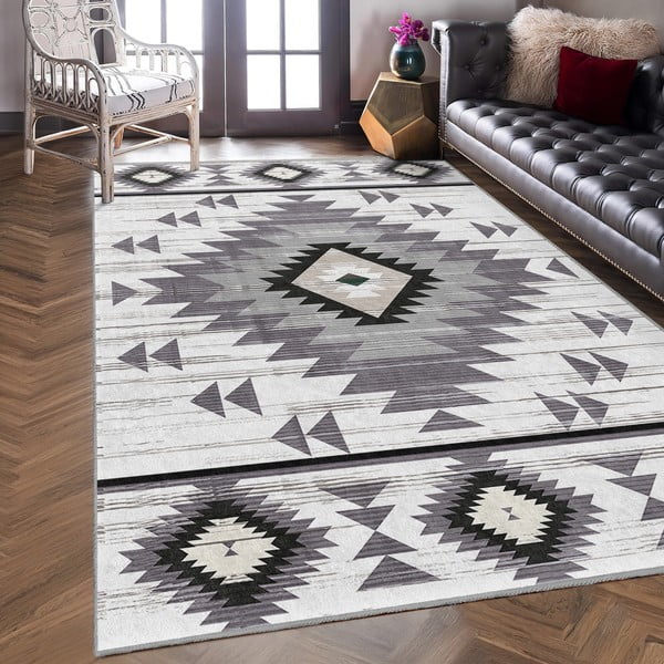Svijetlo sivi perivi tepih 120x180 cm Ethnic Geo – Mila Home-image-3