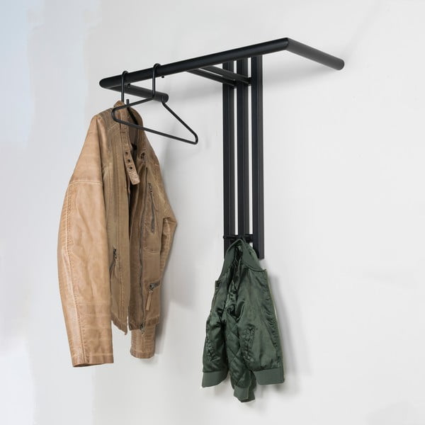 Crna metalna zidna vješalica 65 cm Senza – Spinder Design-image-1