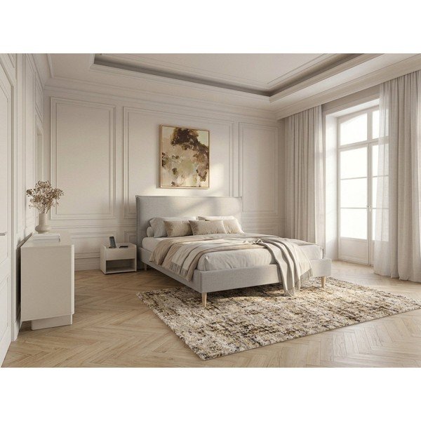 Sivi bračni krevet Bobochic Paris Sary Dark, 180 x 200 cm-image-1