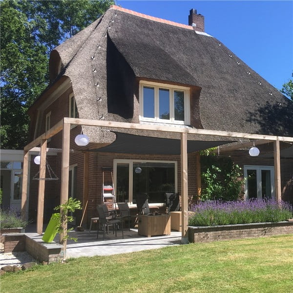 Sivo kvadratno jedro za zaštitu od sunca Livin' Outdoor Como, 5 x 5 m-image-1