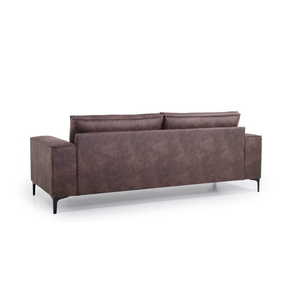 Smeđa sofa od imitacije kože 224 cm Copenhagen – Scandic-image-3