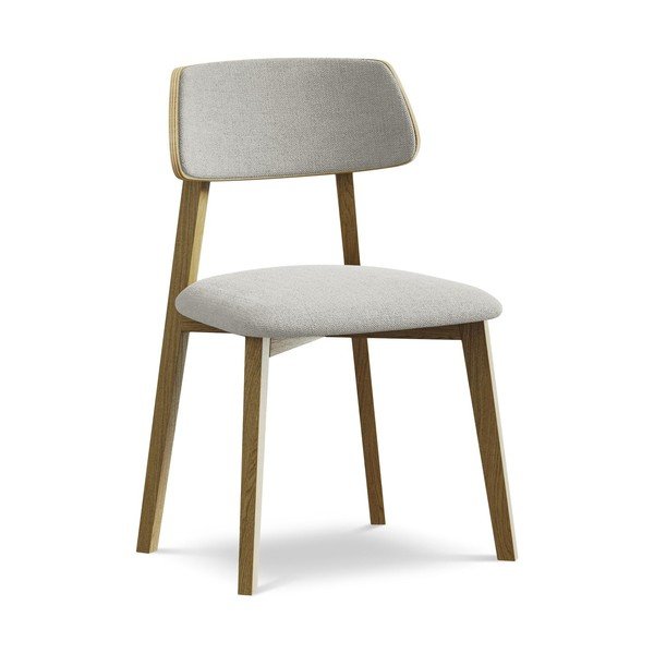 Svijetlo siva blagovaonska stolica od masivnog drveta Niu – Makamii