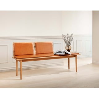Konjak smeđa kožna klupa Elba - Hammel Furniture