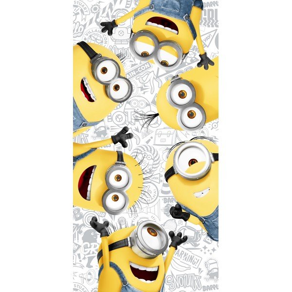 Žuto-bijeli pamučan dječji ručnik 70x140 cm Minions 2 – Jerry Fabrics