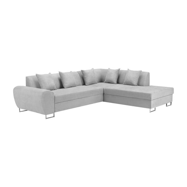 Sivi kutni kauč na razvlačenje s prostorom za odlaganje Kooko Home XL Desna kutna sofa Piano-image-2