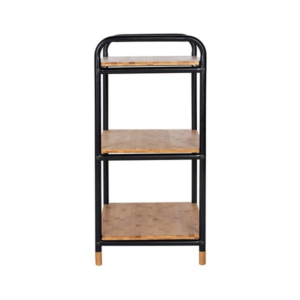 Crna/u prirodnoj boji metalna kupaonska polica 42x69 cm Loft – Wenko-image-3