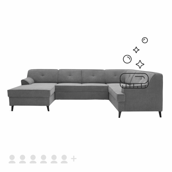 Čišćenje 6+ sofe s platnenom navlakom, mokro dubinsko čišćenje