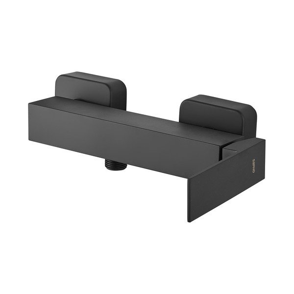 Mat crna zidna slavina za tuš (s 1 izlazom) Latus – Sapho