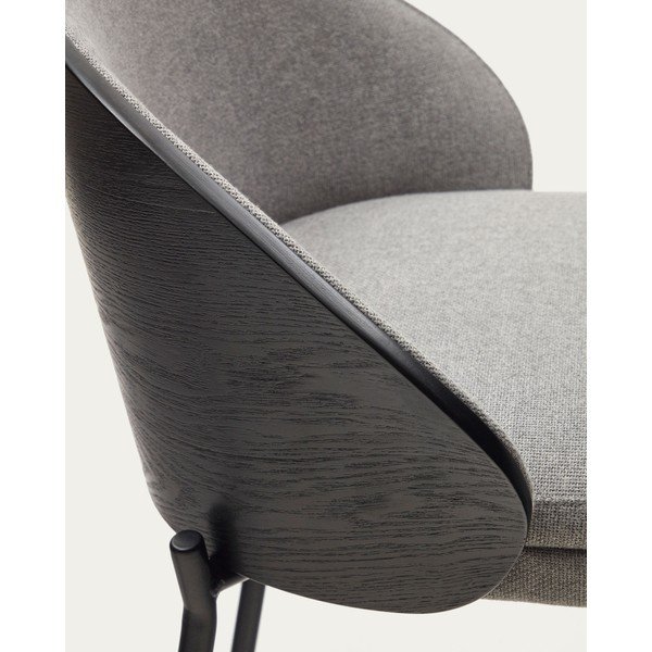 Crna/siva barska stolica (visine sjedala 77 cm) Eamy – Kave Home-image-2