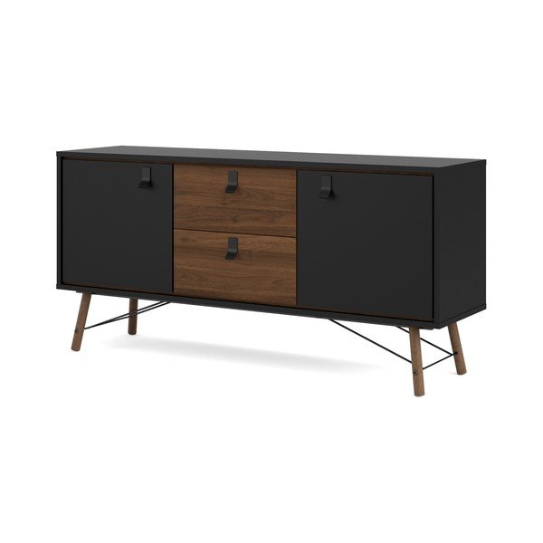 Crna komoda u dekoru oraha 150x72x40 cm Ry – Tvilum-image-2