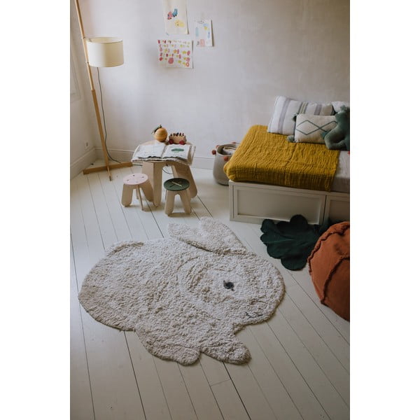 Svijetlo sivi periv/ručno rađen pamučan dječji tepih 130x135 cm Bunny – Lorena Canals-image-3