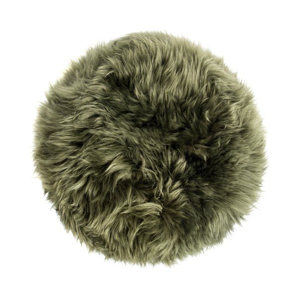 Stolica s tamnozelenim sjedalom od ovčje kože Royal Dream, ⌀ 30 cm-image-1