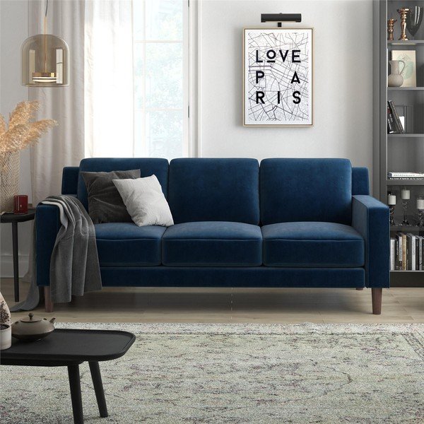 Plava baršunasti sofa 83 cm Brynn – Støraa-image-2