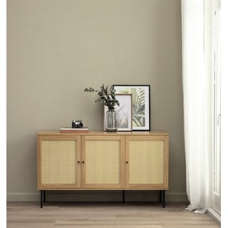 Niska komoda u dekoru hrasta u prirodnoj boji 140x80 cm Pensacola – Unique Furniture