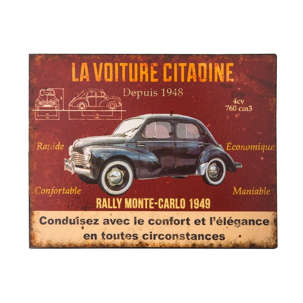 Metalni znak Antic Line La Voiture, 28 x 22 cm