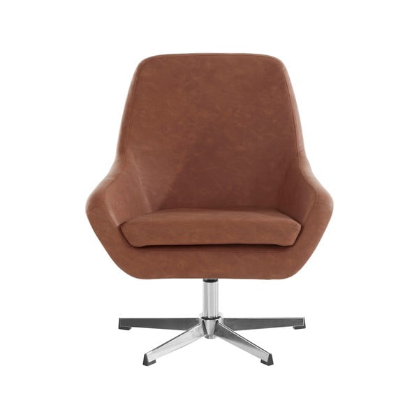 Smeđa fotelja od imitacije kože Naomi - Støraa-image-1